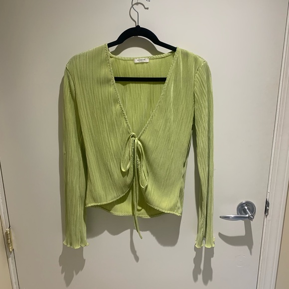 Peppermayo sage tie longsleeve top - Picture 2 of 6